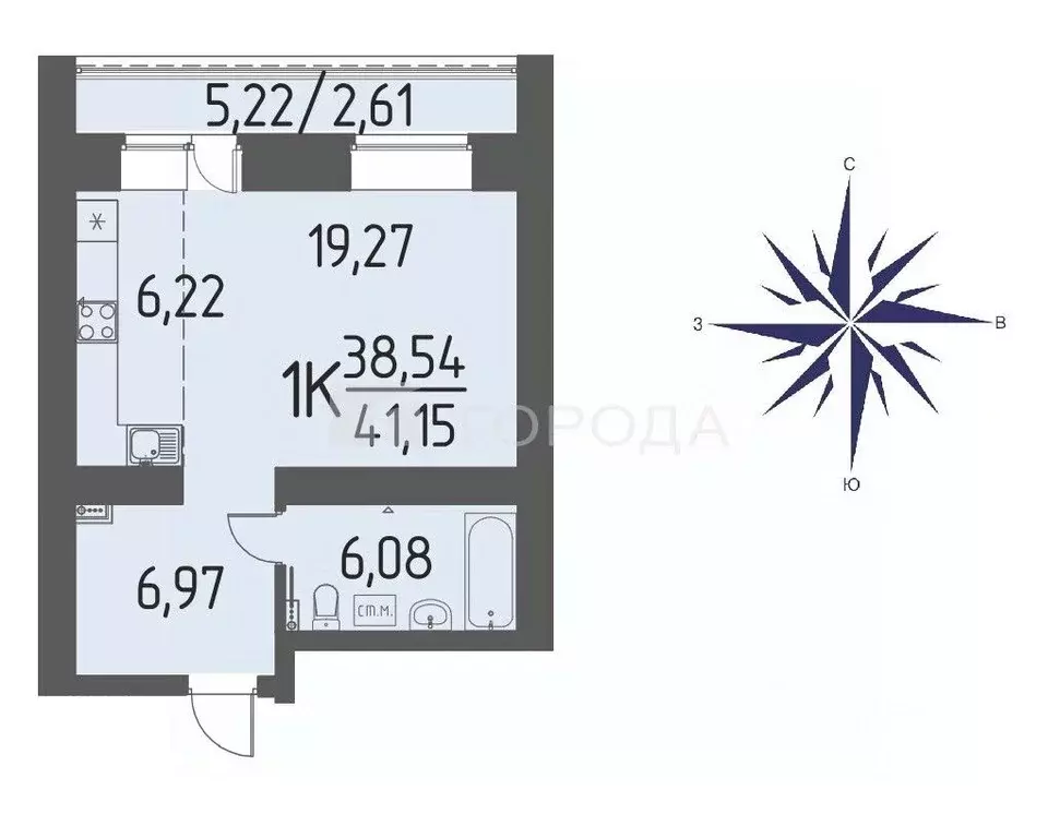 1-к кв. Томская область, Томский район, д. Кисловка, Левобережный мкр ... - Фото 2