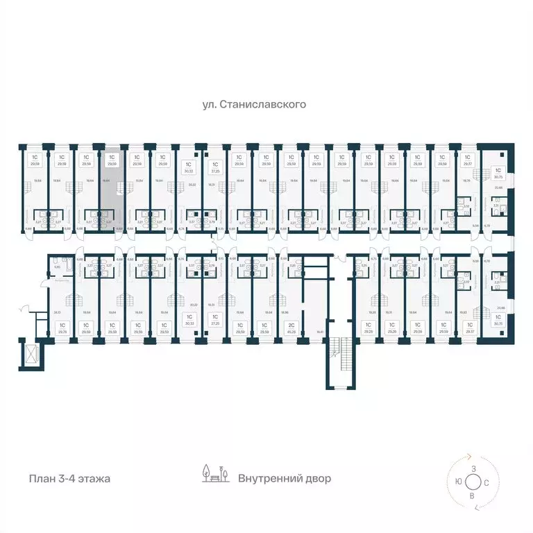 Квартира-студия: Новосибирск, улица Станиславского, 25 (29.59 м) - Фото 1