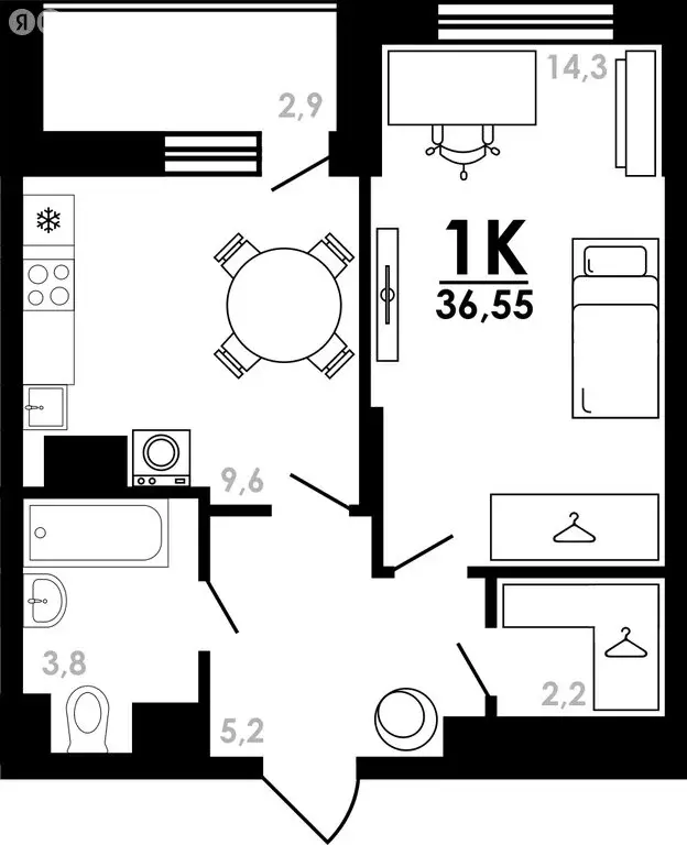 1-комнатная квартира: Нижний Новгород, Коломенская улица, 8к4 (36.55 ... - Фото 0