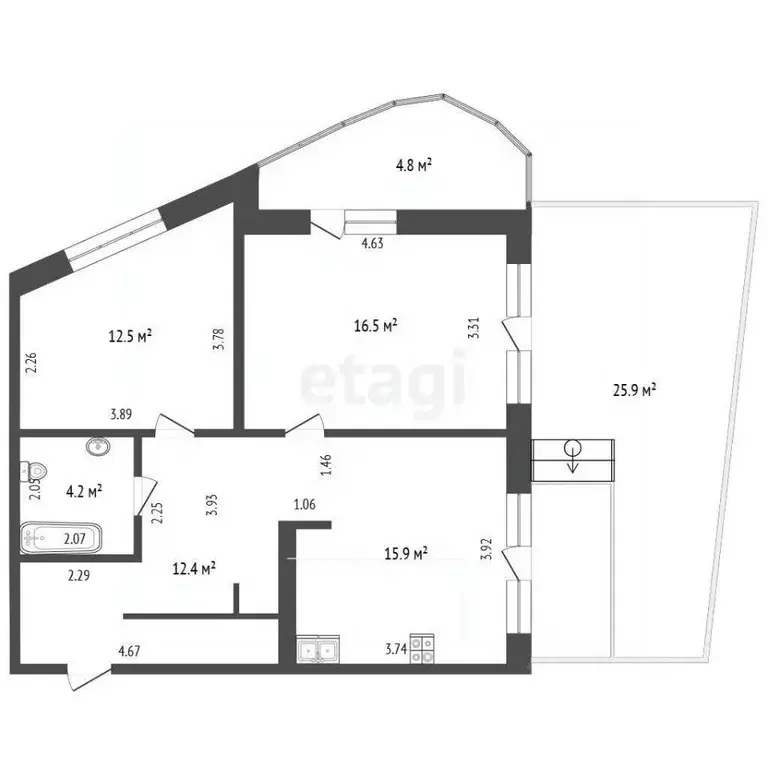 Офис в Тюменская область, Тюмень ул. Николая Машарова, 2 (84 м) - Фото 2