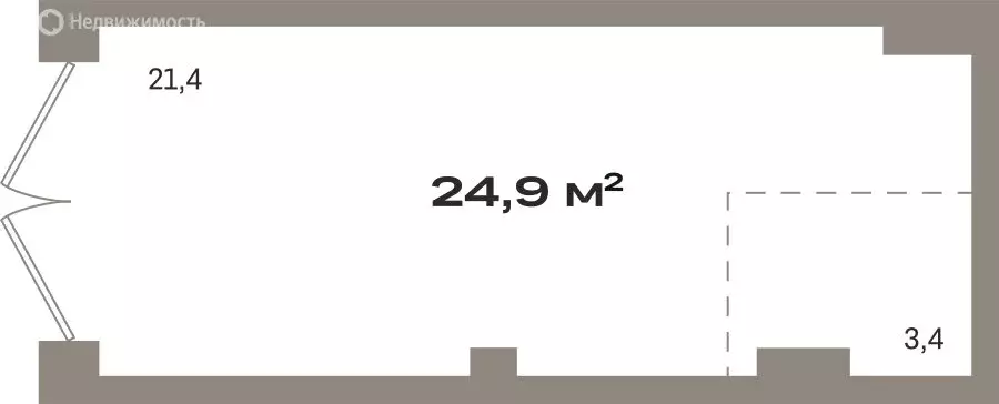 Помещение свободного назначения (24.86 м) - Фото 1