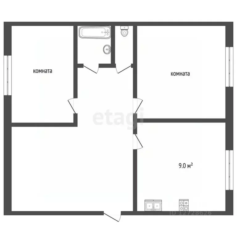 2-к кв. Калужская область, Бабынинский муниципальный округ, ... - Фото 1