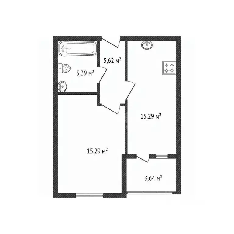 1-к кв. Брянская область, Брянский район, Снежское с/пос, пос. ... - Фото 2