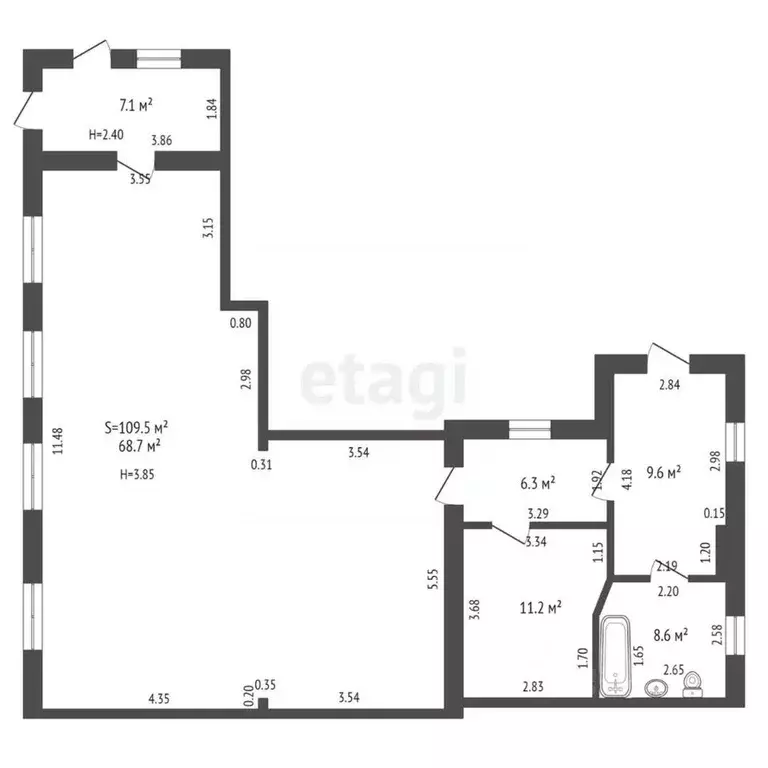 Торговая площадь в Ростовская область, Таганрог ул. Ленина, 123 (110 ... - Фото 2