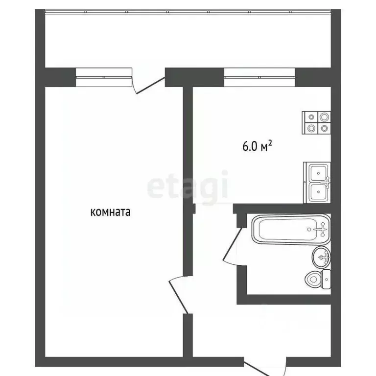1-к кв. Московская область, Коломна Зеленая ул., 13 (29.8 м) - Фото 1