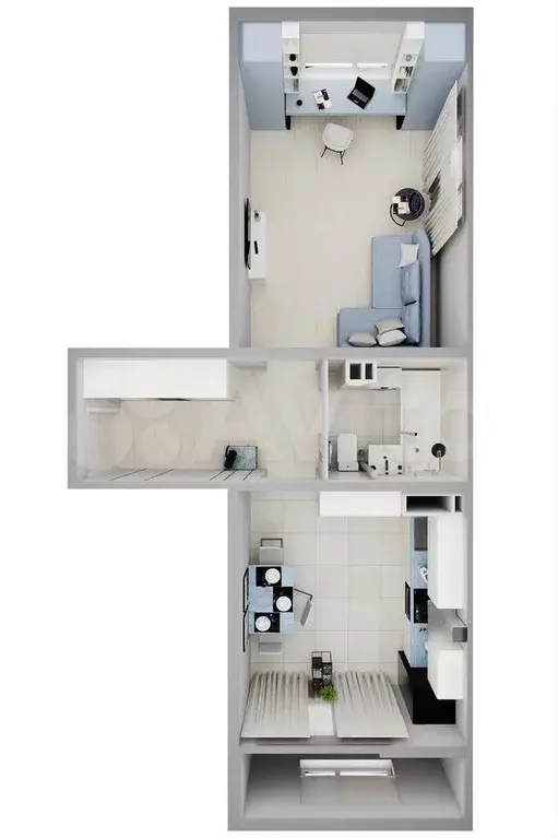 1-к. квартира, 41,8 м, 6/8 эт. - Фото 1