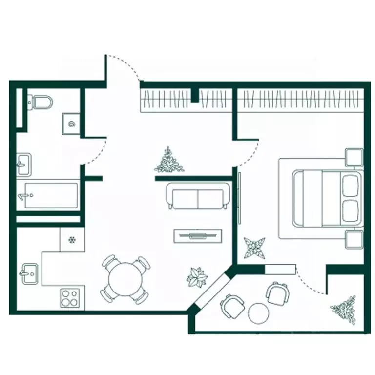 2-к кв. Дагестан, Дербент Новая История жилой комплекс (58.91 м) - Фото 1