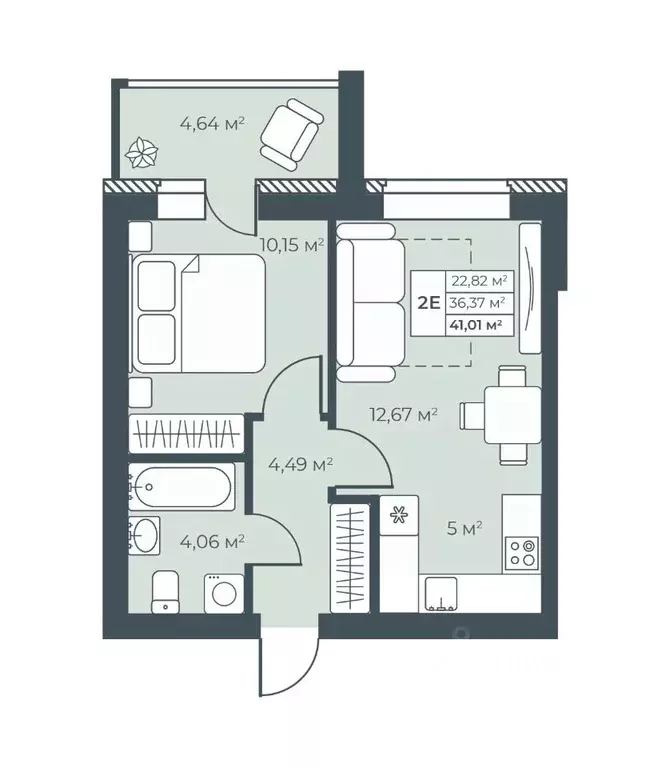 2-к кв. Нижегородская область, Выкса инженера Шухова кв-л,  (41.01 м) - Фото 1