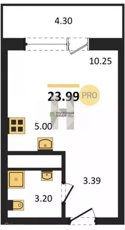 Продаётся квартира-студия, 23.99 м - Фото 0