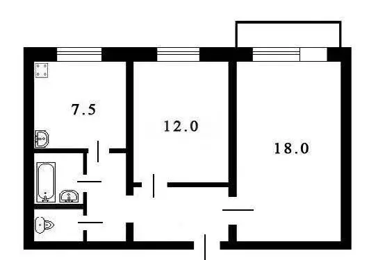 2-комнатная квартира: Богородицк, микрорайон Западный, 2 (44.2 м) - Фото 1