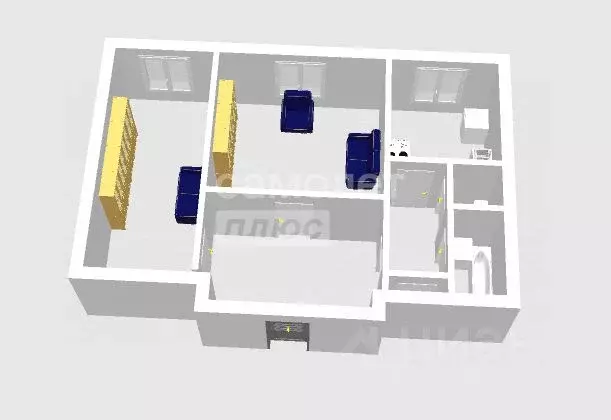 2-к кв. Брянская область, Брянск Комсомольская ул., 3 (55.8 м) - Фото 2