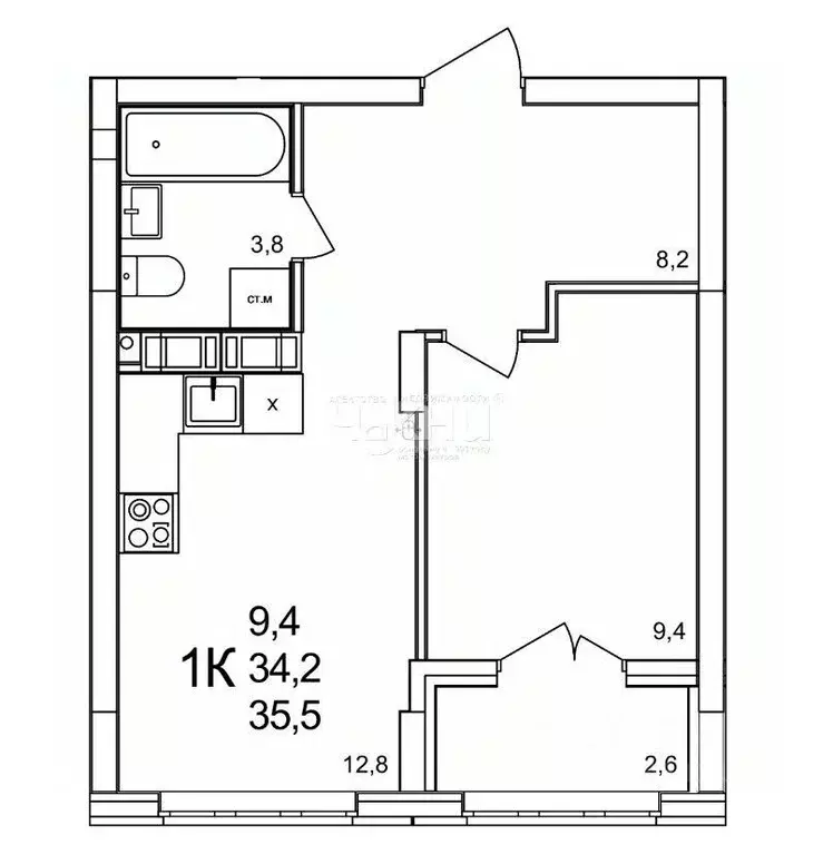 1-к кв. Нижегородская область, Нижний Новгород д. Анкудиновка, КМ ... - Фото 1