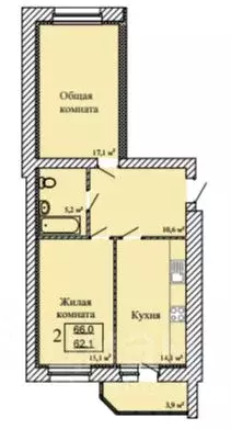 2-к кв. Тамбовская область, Тамбов ул. Имени С.И. Савостьянова, 3 ... - Фото 0