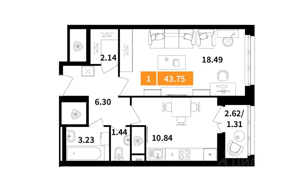 1-к кв. Московская область, Химки Планерный квартал жилой комплекс ... - Фото 1