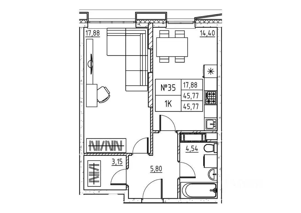 1-к кв. Московская область, Дубна ул. Понтекорво (45.77 м) - Фото 1