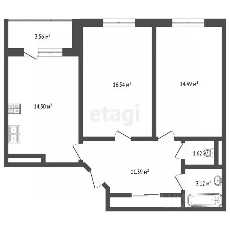 2-к кв. Ростовская область, Ростов-на-Дону ул. Подвойского, 68 (63.5 ... - Фото 0