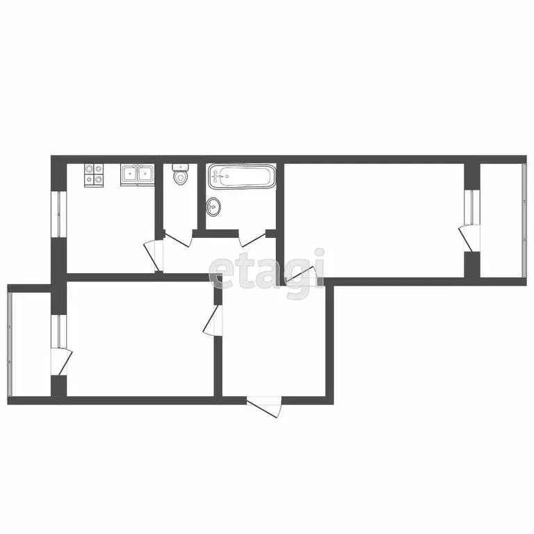 2-комнатная квартира: Тюмень, Советская улица, 88 (62.9 м) - Фото 0