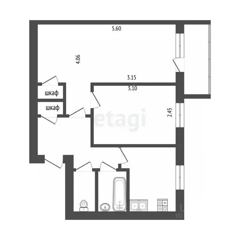 2-к кв. Ярославская область, Ярославль ул. Кривова, 53 (41.3 м) - Фото 1