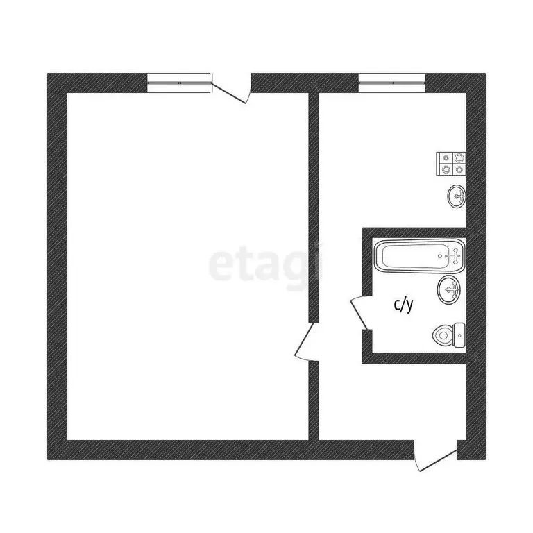 1-комнатная квартира: Кострома, Даремская улица, 16 (37 м) - Фото 0