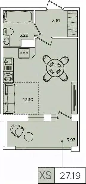 студия санкт-петербург планерная ул, 87к1 (26.9 м) - Фото 0