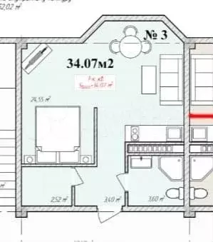 2-к. квартира, 47 м, 3/3 эт. - Фото 0
