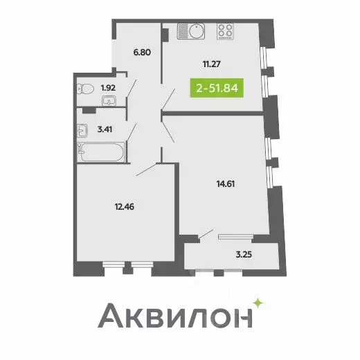 2-к кв. Архангельская область, Архангельск Поморская ул. (52.13 м) - Фото 0