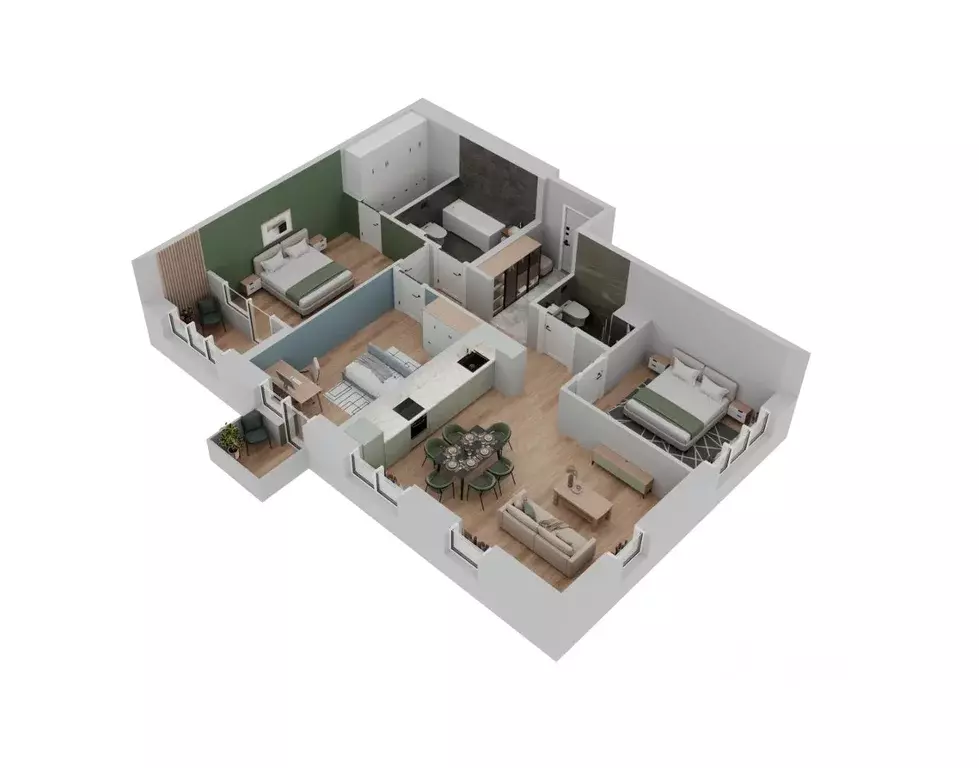 3-к кв. Башкортостан, Уфа Бионика Парк жилой комплекс, 4 (89.5 м) - Фото 1