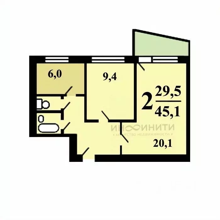 2-к кв. Москва Чертановская ул., 57 (45.0 м) - Фото 1