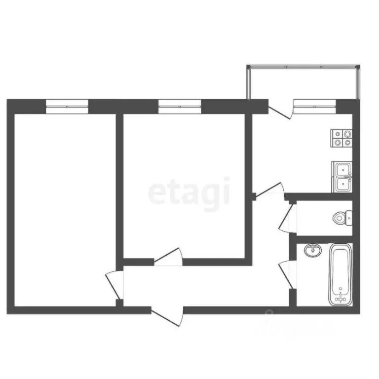 2-к кв. Ямало-Ненецкий АО, Ноябрьск Магистральная ул., 69 (48.9 м) - Фото 1