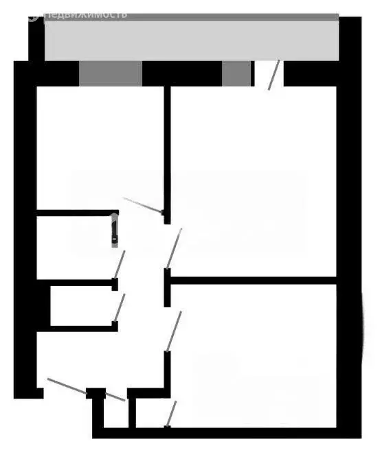 1к в 2-комнатной квартире (39.4 м) - Фото 1