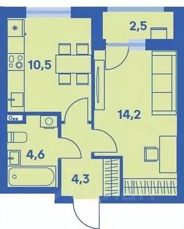 1-к кв. Пермский край, Пермь ул. Карпинского, 115 (34.9 м) - Фото 0