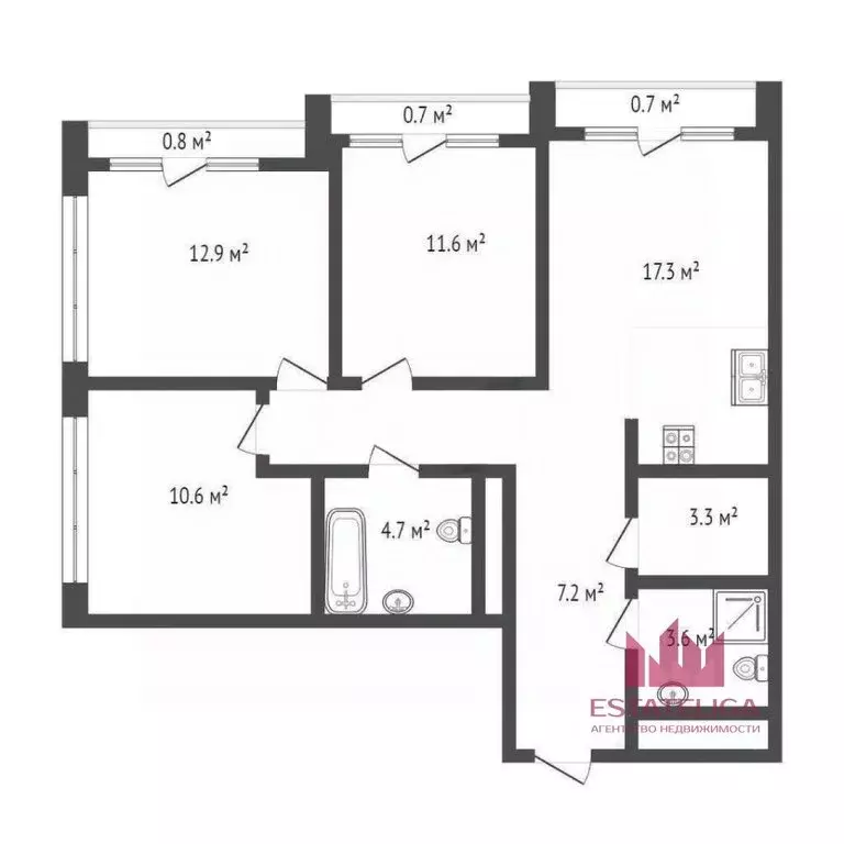 3-комнатная квартира: Москва, Новоданиловская набережная, 8к2 (82 м) - Фото 1