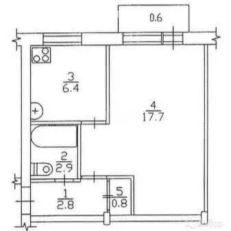 1-комнатная квартира: Липецк, улица Гагарина, 61 (31 м) - Фото 0