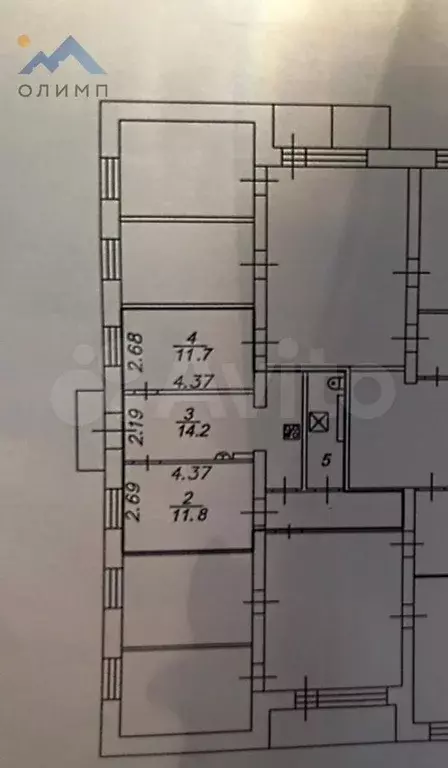 2-к. квартира, 47,3 м, 2/5 эт. - Фото 0