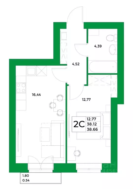 1-к кв. Башкортостан, Уфимский район, Зубовский сельсовет, с. Зубово ... - Фото 1