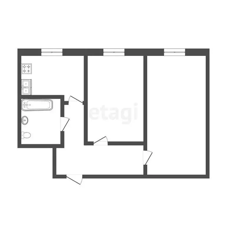 2-комнатная квартира: Тюмень, Ленинский округ, Текстильная улица, 7 ... - Фото 0