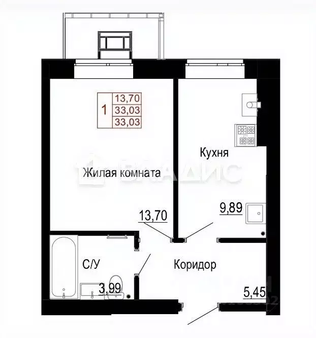 1-к кв. Белгородская область, Белгородский район, Новосадовское с/пос, ... - Фото 1