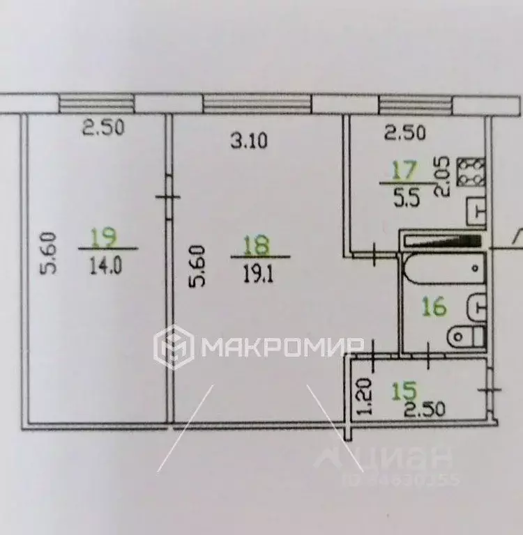 2-к кв. Орловская область, Орел ул. Ломоносова, 11 (44.5 м) - Фото 2