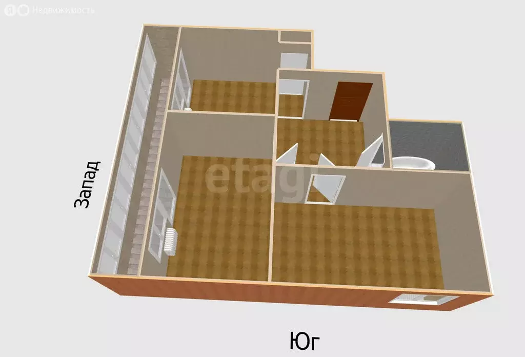 3-комнатная квартира: Углегорск, Портовая улица, 6 (54.7 м) - Фото 2