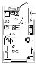 Квартира-студия: Ижевск, Клубная улица, 13Б (26.3 м) - Фото 1