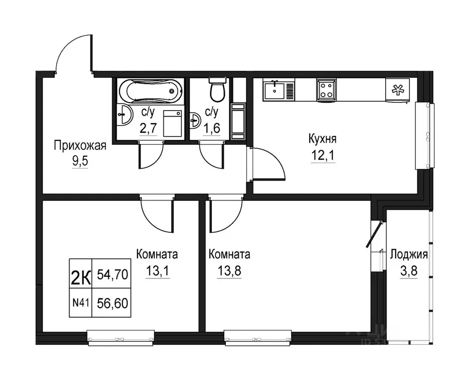 2-к кв. Нижегородская область, Нижний Новгород Торпедо жилой комплекс ... - Фото 0