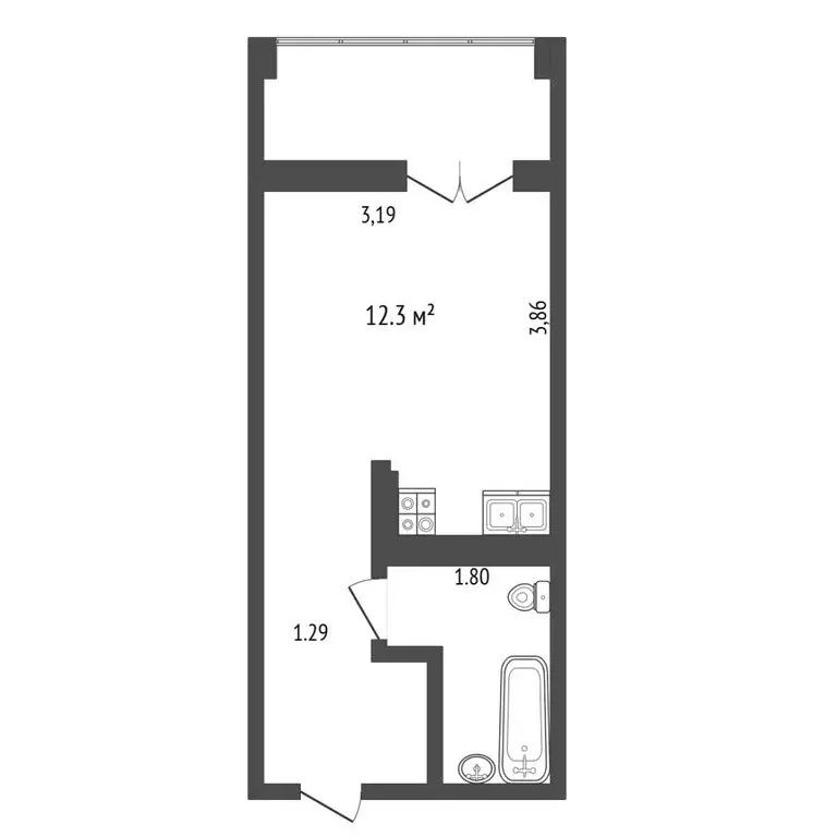 Квартира-студия: Тюмень, улица Павла Никольского, 10к1 (22.4 м) - Фото 1