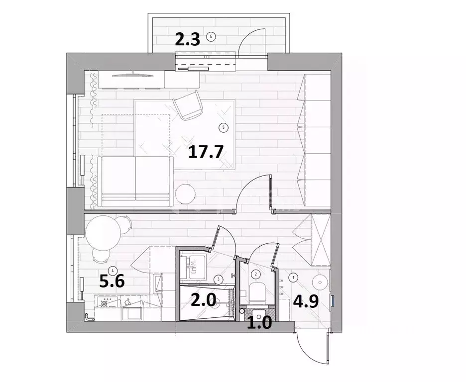 1-к кв. Санкт-Петербург Бассейная ул., 83 (31.2 м) - Фото 1
