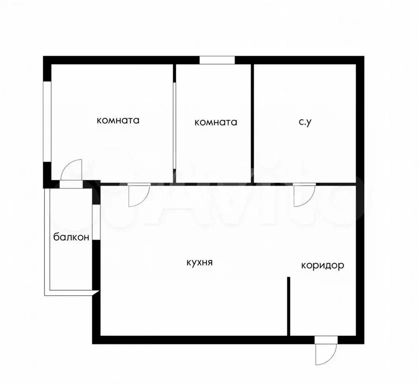 2-к. квартира, 31,7 м, 4/9 эт. - Фото 0