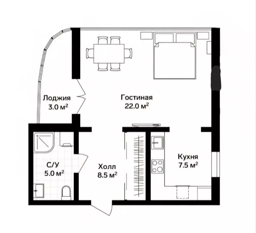 Студия Крым, Ялта муниципальный округ, Восход пгт ул. Авроры, 46 (50.0 ... - Фото 1