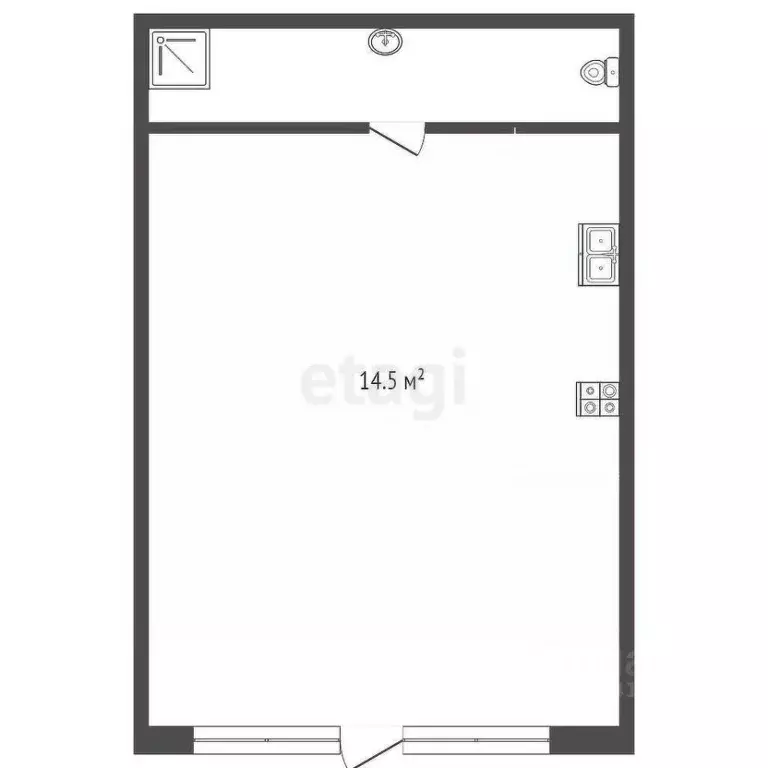 Студия Краснодарский край, Геленджик Верхняя ул., 4к7 (14.5 м) - Фото 2