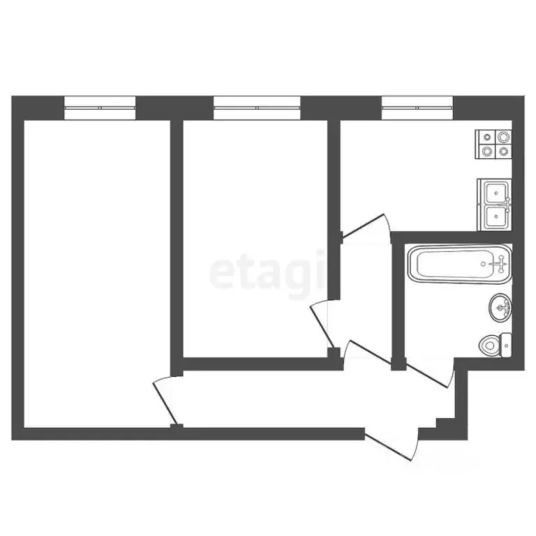 2-к кв. Челябинская область, Челябинск Омская ул., 36 (44.0 м) - Фото 0