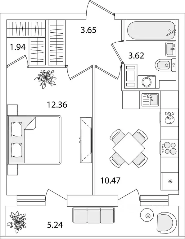 1-к кв. Санкт-Петербург ул. Тамбасова, 5Н (34.66 м) - Фото 0