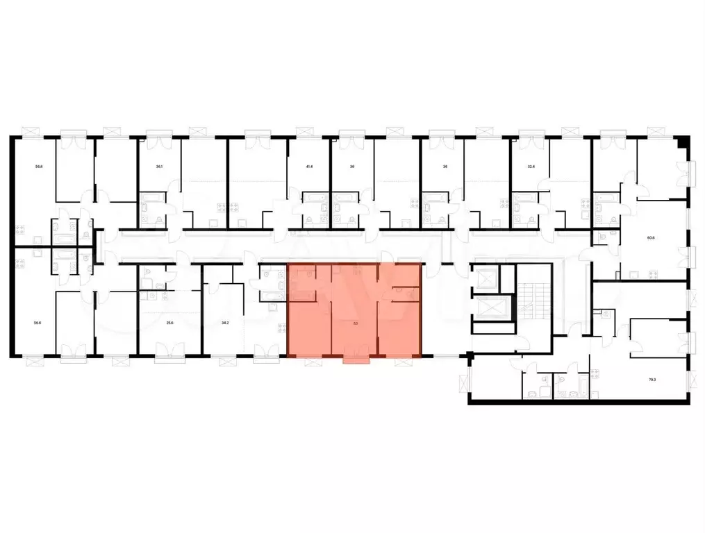 2-к. квартира, 53 м, 9/9 эт. - Фото 1