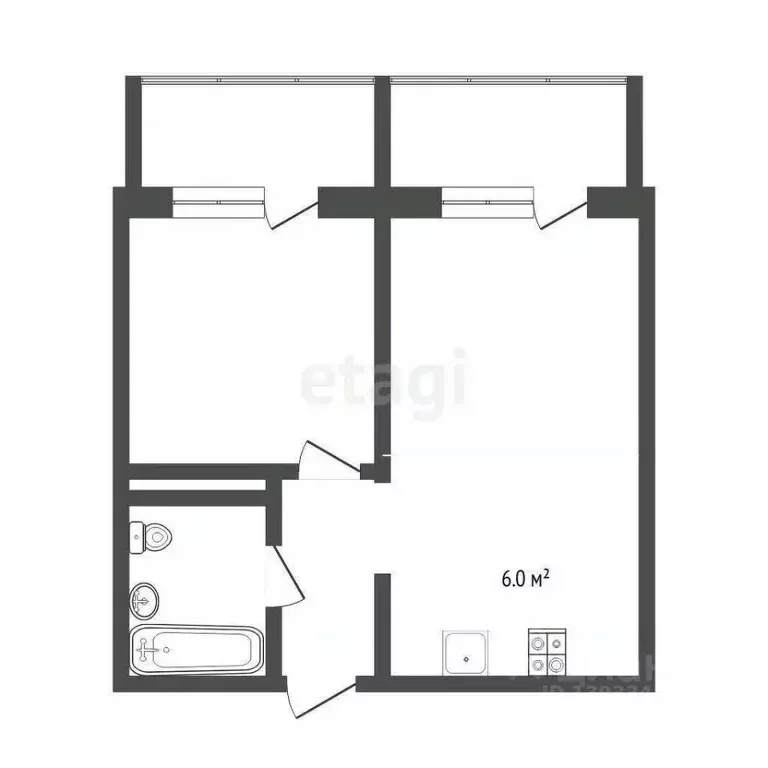 1-к кв. Тюменская область, Тюмень Интернациональная ул., 199к4 (32.4 ... - Фото 2